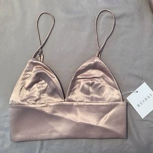 Meshki Nova Satin Crop Top - Blush